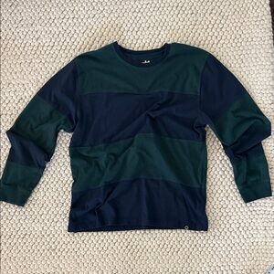 Empyre Striped Crewneck Sweater in Navy and Dark Green